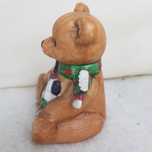 Teddy Bear Christmas Figures Taiwan #5251 1980s HOMCO porcelain pair - Picture 3 of 13